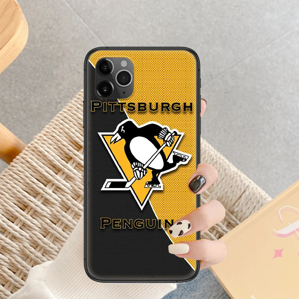 

pittsburghes penguin Phone Case Cover Hull For iphone 5 5s se 2 6 6s 7 8 12 mini plus X XS XR 11 PRO MAX black trend cover