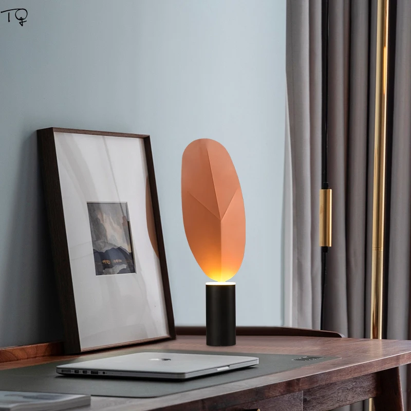 Nordic Design Modern Art Decor лист цвета розовое золото настольные светильники простые