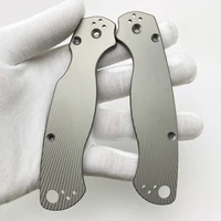 1 pair titanium alloy knife blade handle grip patch for spyderco paramilitary 2 para2 c81 custom scale diy accessories part para