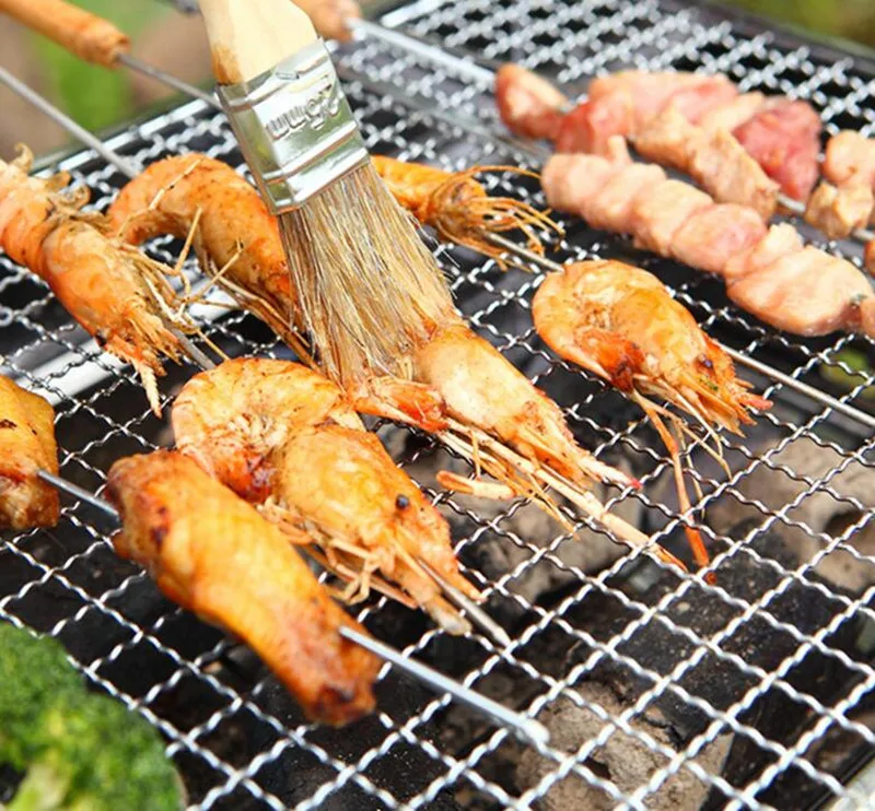 

Free shipping 35*27*20cm Picnic BBQ Charcoal Grills for Barbecue & Sliver Outdoor Stainless steel Hiking Charcoal Camping Grill