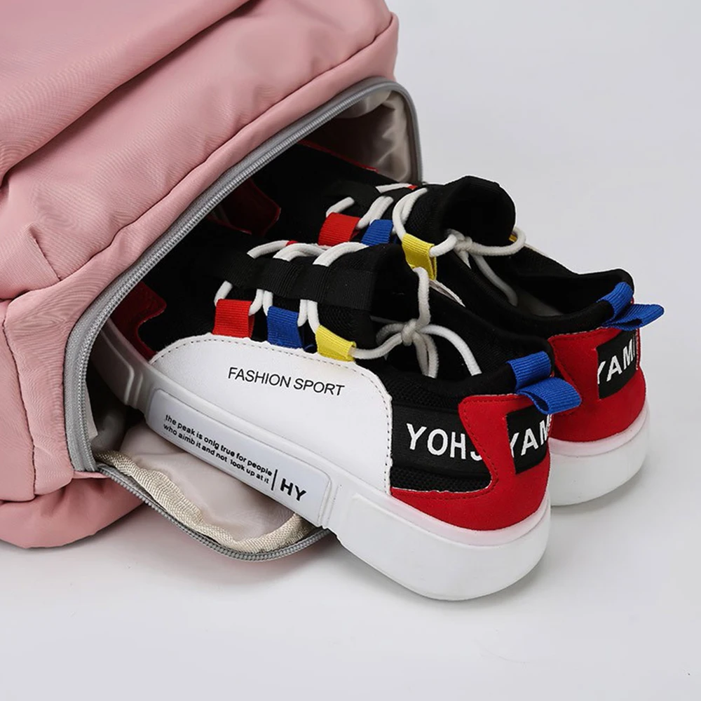 USB Gym Travel Bag Waterproof Nylon Sports Backpack Women Yoga Swimming Fitness Bags Dry Wet Separation School Laptop Bag X213A