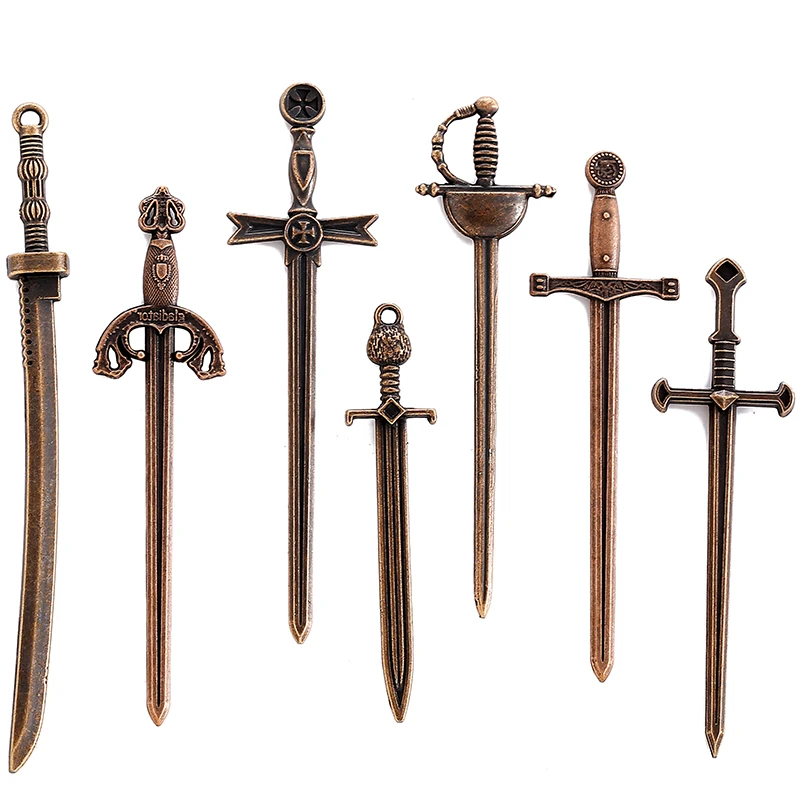 7 стилей шт. цветов подвески в виде ножа самурая из металлического сплава катаны