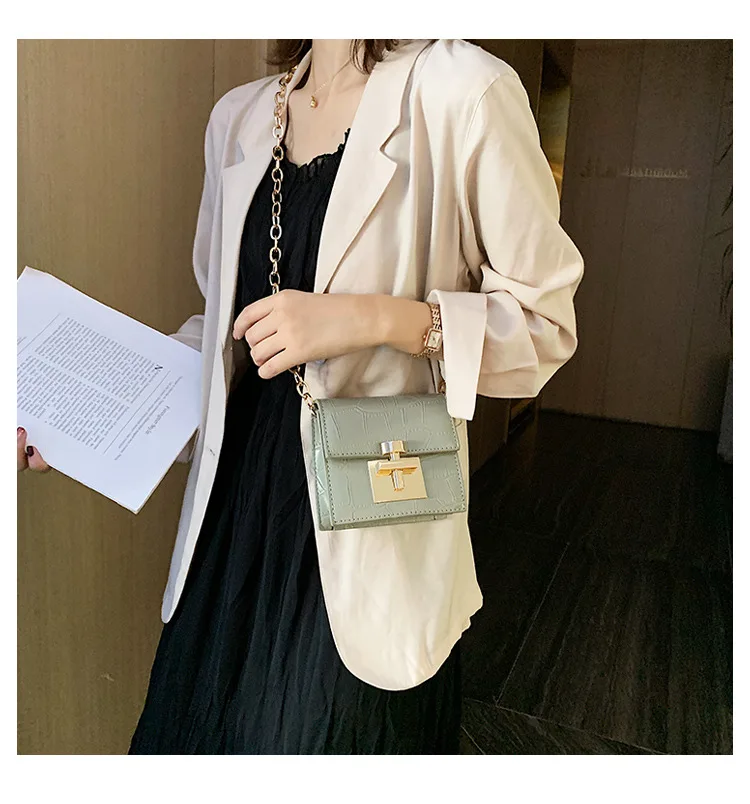 2019 новая маленькая квадратная мини сумка с перекрестным замком через плечо|Сумки