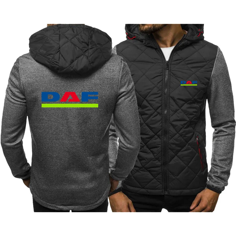 

2021 new stitching rhombus hoodie sweatshirt men DAF car logo sports comfortable casual hoodie printing winter hoodie