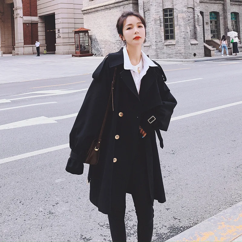 

Women's Trench Coat Women's Coats for Autumn Trencas Autumn Clothes Korea Ladies Windbreaker