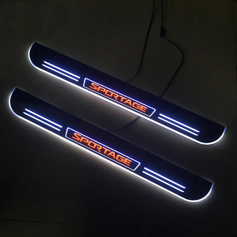 

Customized Upgraded LED Door Sill Plate Moving Light Pathway Light Acrylic Welcome Pedal Car Scuff For Kia Sportage 2015 2016 2