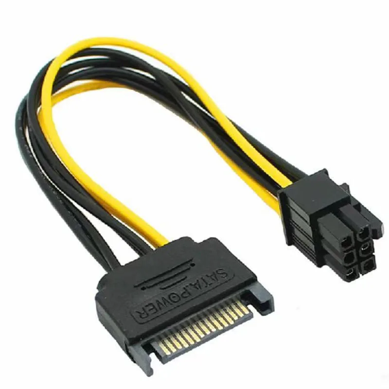 2 шт./1 шт. 20 см 6Pin Мужской Двойной 15Pin SATA мужской графическая карта PCIE Мощность
