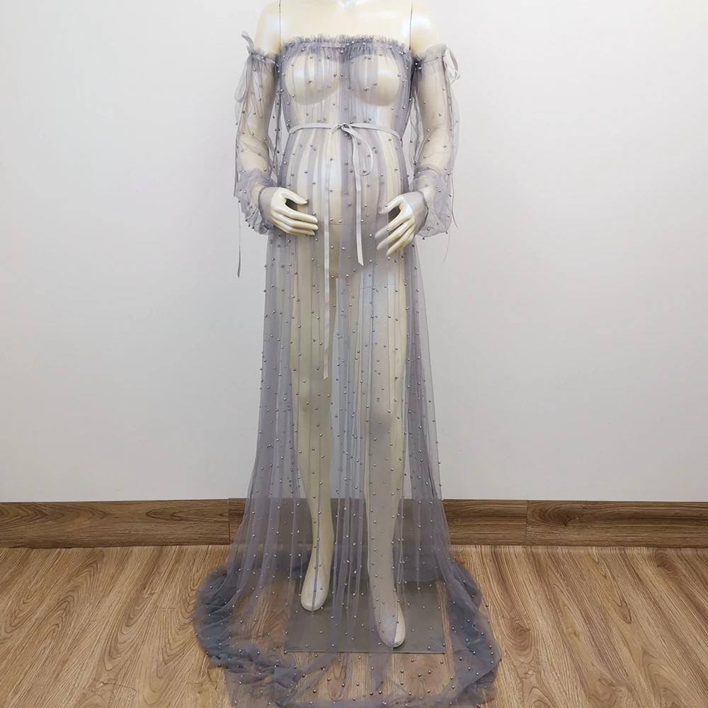 Сексуальное платье макси для беременных фотосъемки с фатиновой юбкой вечеринки