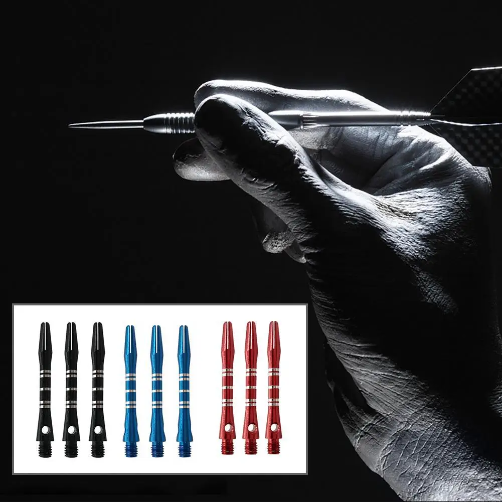 

3 Pcs Color Engraved Aluminum Alloy Darts Rod 40mm Thread Colors Darts Accessories Rod 3 Five-line Metal Darts Darts Short V9U6