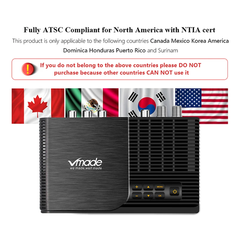 Лучшая ATSC-F6 новинка Мини ТВ-приставка DVB ATSC F6 HD Цифровое ТВ H.264 конвертер поддержка