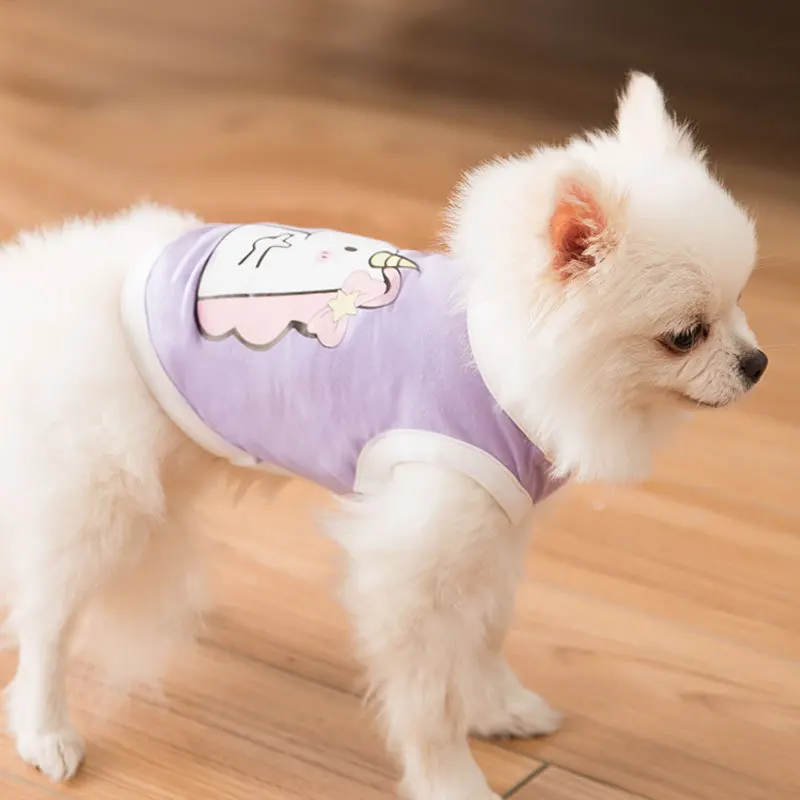 

Cute Cartoon Unicorn Print Summer Dog Clothes Vest For Small Dogs Puppy Cothing For Yorkshire Chihuahua Spring Costume Perro