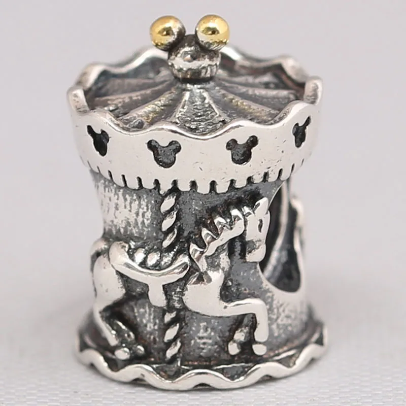 Оригинальный 925 стерлингового серебра Подвески карусель на детской площадке