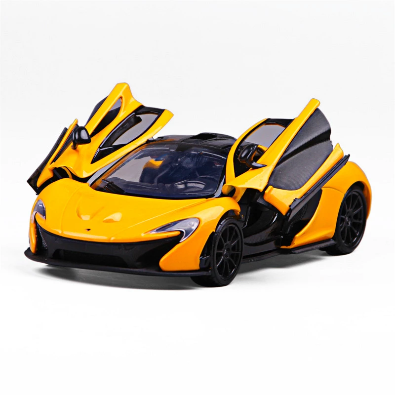 1:24 литая модель автомобиля MCLAREN P1 оригинальная фабрика открывает дверь желтая