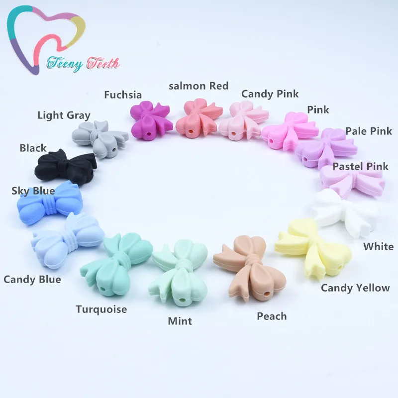 20 шт. силиконовые бусины в виде галстука бабочки 3 см|Детские прорезыватели| |