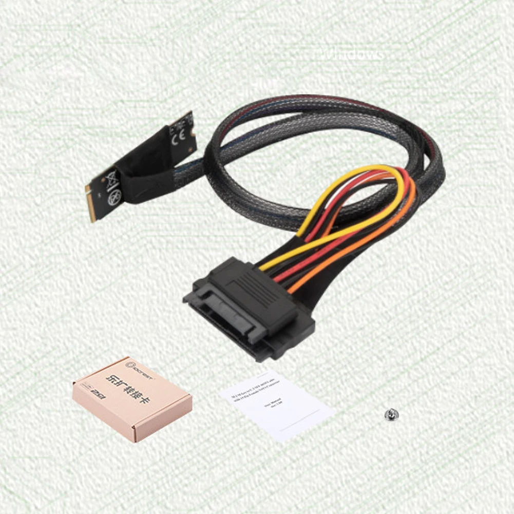 

M.2 M Key to U.2 Converter Adapter Cable with SATA 15-Pin Power for Internal 2.5 inch SFF-8639 NVMe SSD Cable