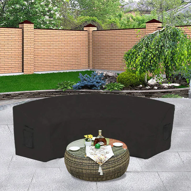 

Newly 210D Oxford Cloth Curved Sofa Cover Waterproof Outdoor Sofa Furniture Dust Cover