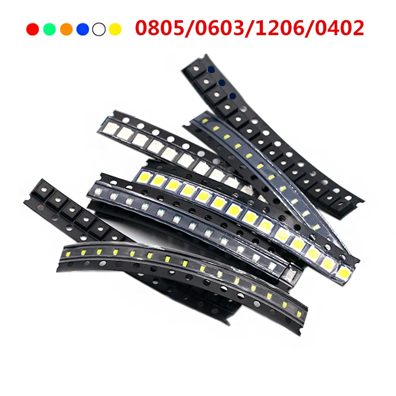 

0603 0805 1206 0402 SMD светодиод красный желтый зеленый Белый Синий Оранжевый светоизлучающий диод
