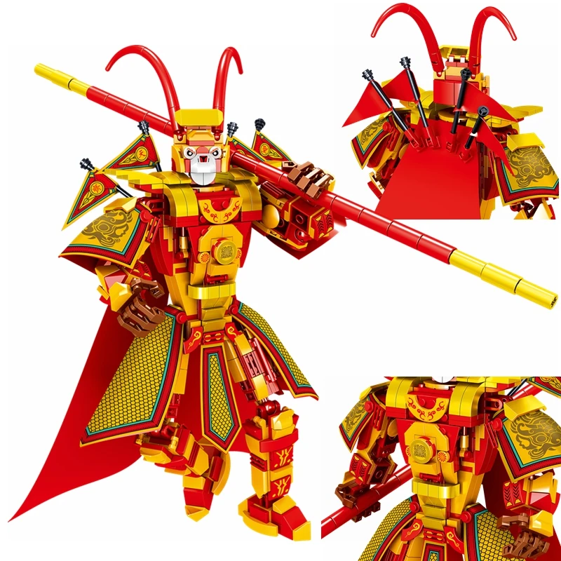 

Mailackers Super Hero Movie Action Figures Monkie Kid Monkey King Warrior Mecha Building Blocks Creator Toy For Boy Gift 648 PCS