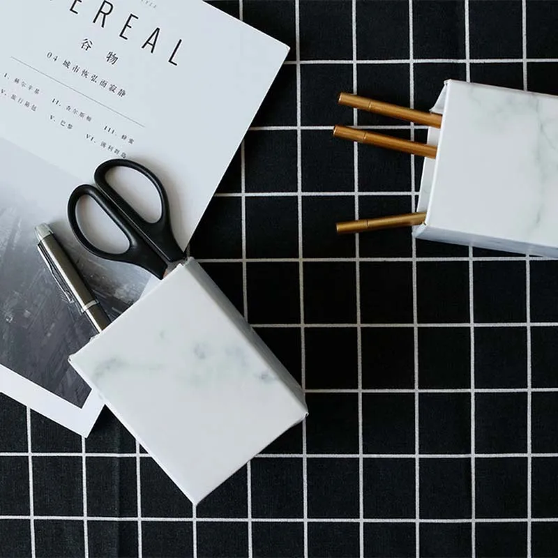 Милый Мраморный держатель для ручек 4 шт. школьный чехол хранения книжная полка