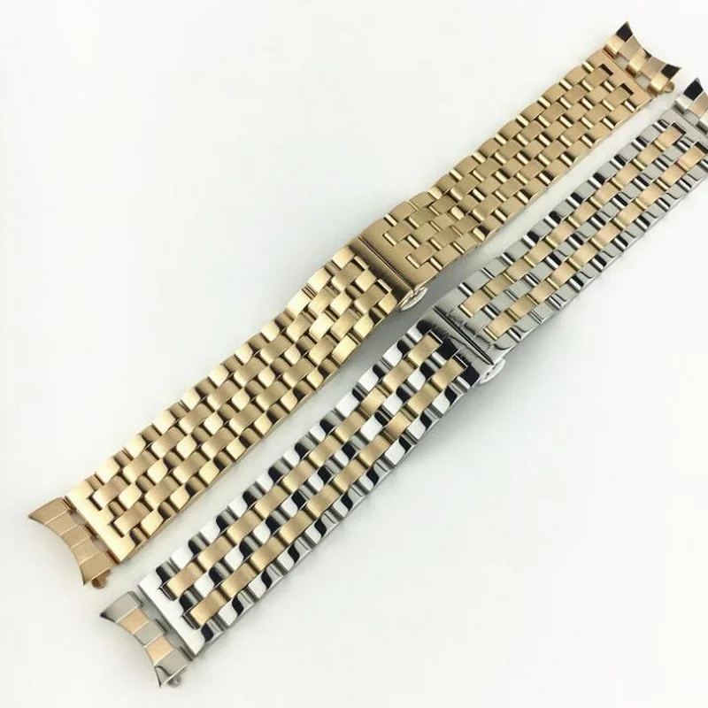 18-26mm Universal Solid Stainless Steel Flat Curved Ends Wrist Watch Band Strap Men Women Metal Bracelet Belt 18 20 22 22 24mm