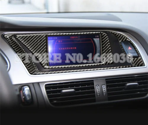 Консоль из углеродного волокна панель GPS навигации отделочная Крышка для Audi A5 S5