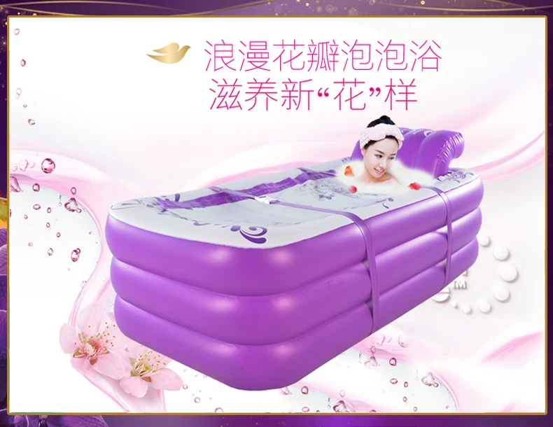 

Thicken Large Inflatable Bathtub Adult Bath Tub Home Warm Folding Plastic Bath Barrel Double Can Sit