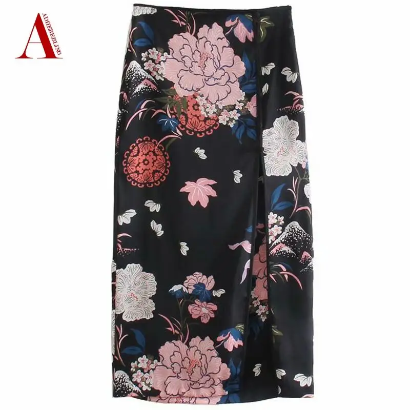 Женские повседневные юбки-карандаш Adherebling Za длинные с высокой талией и разрезом