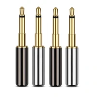 4pcs jack 3 5 mm 2 poles headphone adapter gold plated copper earphone mono plug bright metal shell audio ts connector for mm400