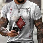 Футболка Ace of Spades Мужская, футболка в стиле хип-хоп с 3D-принтом, с коротким рукавом, в перекрестном стиле, большой размер 110-6XL, для лета