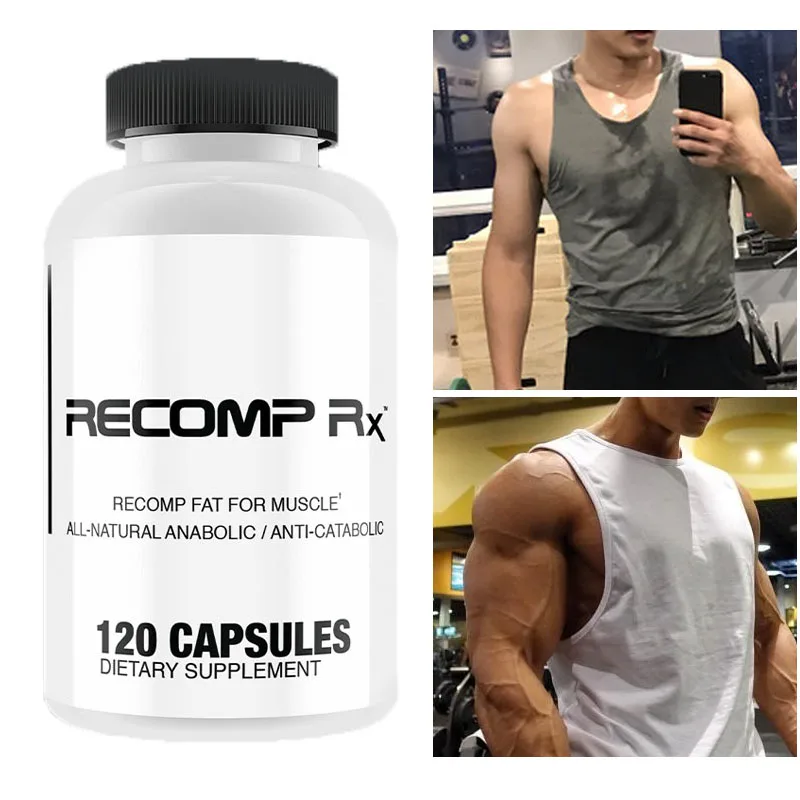 

RECOMP Rx RECOMP FAT FOR MUSCLE NATURAL ANABOLIC ANTI-CATABLIC Fitness Workout Bulk Cutting Bone Strength- 120 Caps/bottle