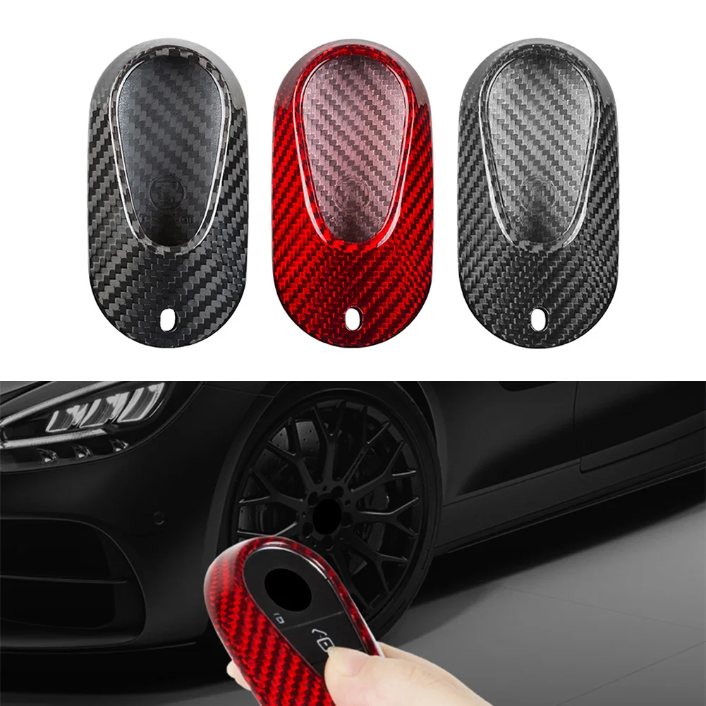 

3Colors Car Carbon Fiber Key Fob Case Cover For Mercedes Benz S Class W223 S400 S400L S320l S350l S450l S500l 2021