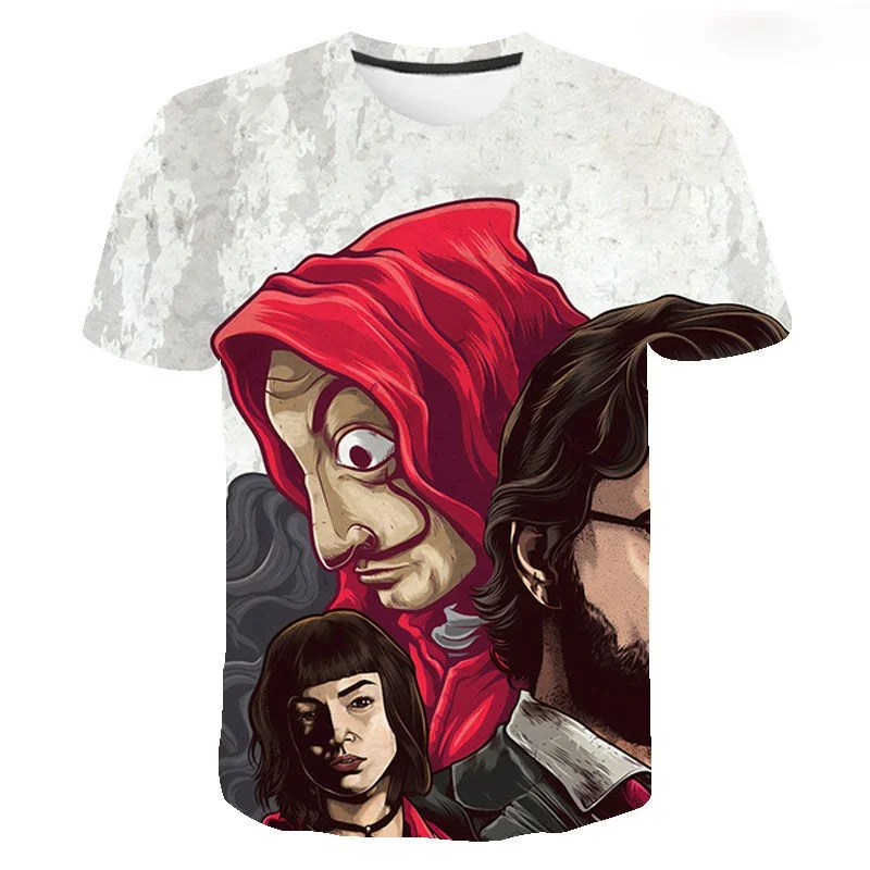 

Hot TV La Casa De Papel T-Shirt Plus Size O-neck Tops Harajuku Short Sleeve Cool Fashion Casual Plus Size Tops