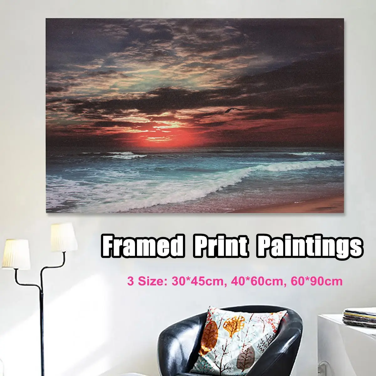 Современный дом один пляж закат картина маслом холст настенная живопись