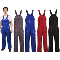 mens cargo pocket work overalls workwear bib overalls twill multi pocket working mechanic overalls repair work clothing uniform