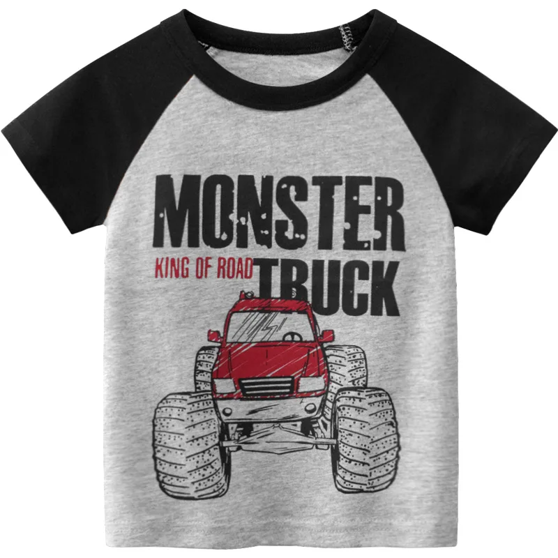 

2-9 Years Summer Kids Boys T-shirts Clothes Children Boy Cotton Tops Tees Costume Toddler Cartoon Track T-shirt Outfits