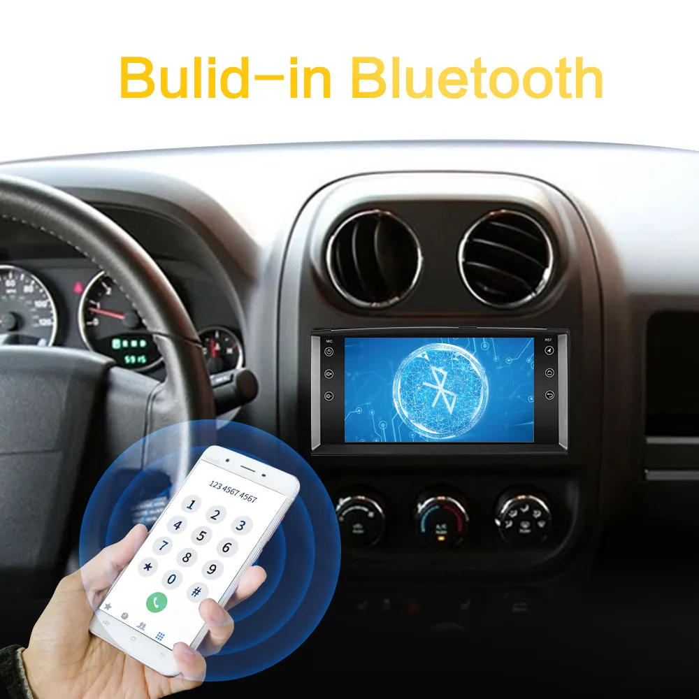 Автомагнитола 2DIN 7 дюймов Android 10 0 для Jeep Cherokee стерео Dodge 300C Chrysler Compass Wrangler 2009 2008 2010