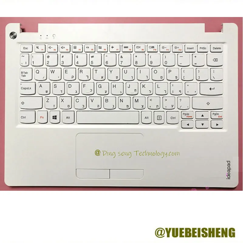 

YUEBEISHENG New For Lenovo Ideapad 100S-11IBY palmrest Hebrew keyboard upper cover upper shell Touchpad 5CB0K48363