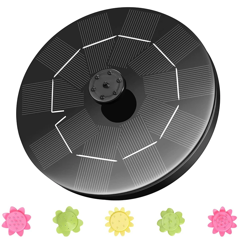 

Bird Bath Solar Fountain Pump, 3W Solar Powered Fountain Pump with 9 Nozzles, Solar Bird Bath Fountain, Suitable