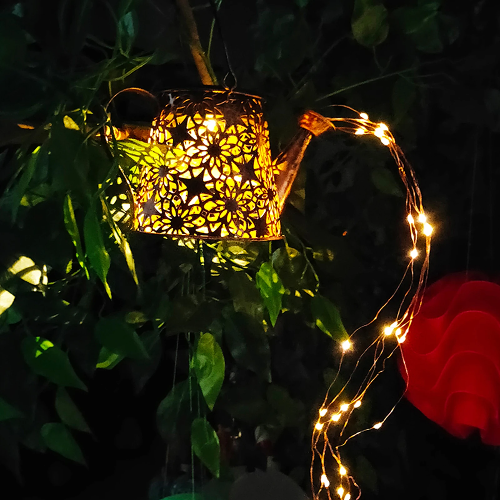 

Solar Shower Iron Hollow Lamp Garden Landscape Lighting Sprinkler Patio Led Lights Romantic Outdoor Gardening Fairy Lawn Lamp