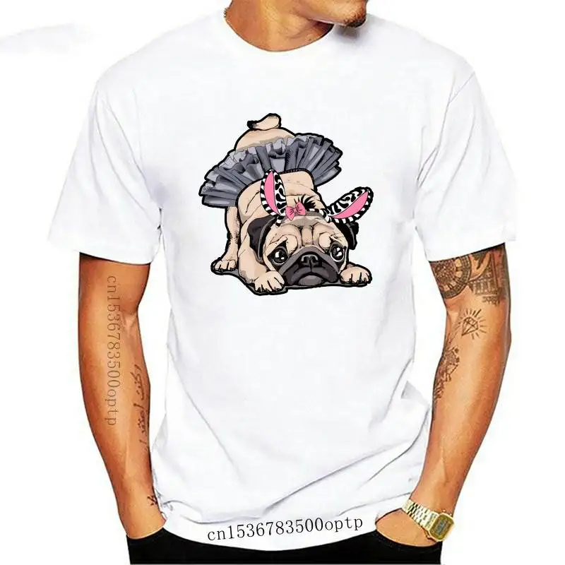 

New Cute Ballet Puggie Women Black Tshirt Summer 2021 Short Sleeve Polyester T Shirt Women Clothes 2021 Plus Size T-shirts Haraj