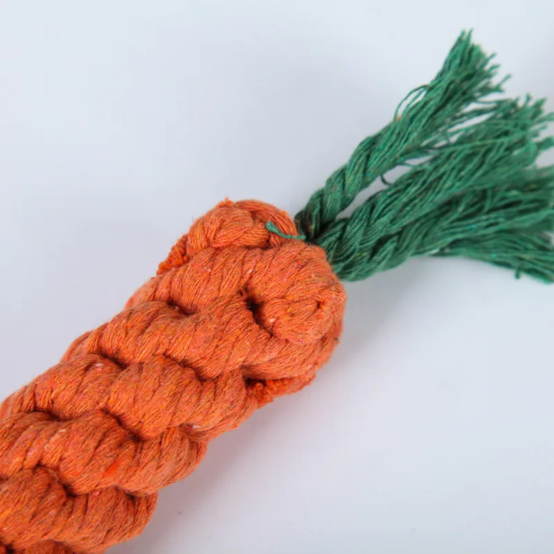 1 pcs Carrot Shaped Knot Ropes Pet Dog Toys Chew Cat Toy Safe for Small Dogs Molar Biting Playing Products Accessories | Дом и сад