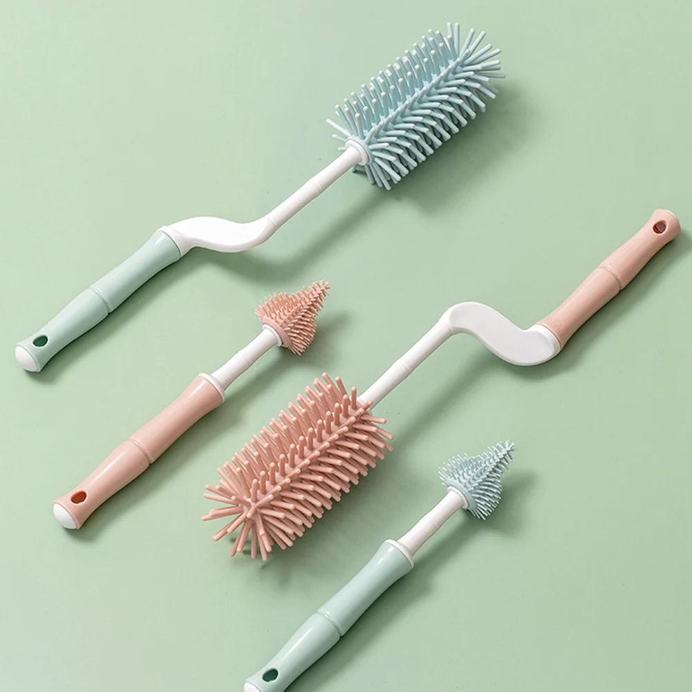 

Newborn Baby Bottle Cleaner Brushes Silicone 360 Degree Rotation Long Handle Baby Milk Bottle Nipple Cup Clean Cleaning Brush