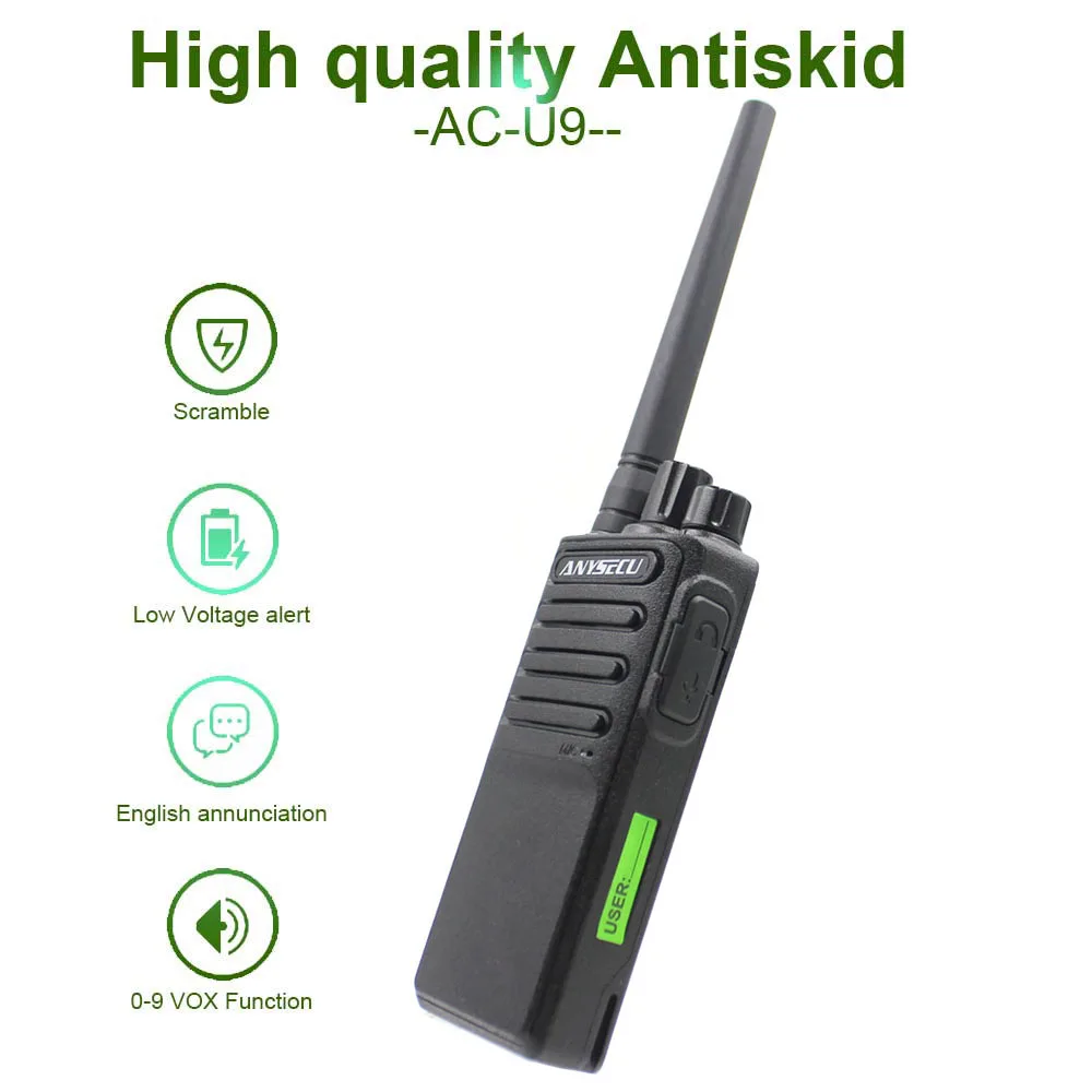 Двухстороннее радио-телефон на дальние расстояния иди и болтай walkie talkie “иди и ANYSECU AC-U9 UHF400-470 Беспроводной переговорное устройство аналоговый 16CH скремблер двухстороннее радио