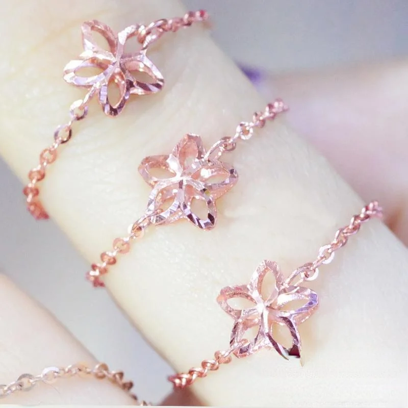 

Российское 585 фиолетовое Золотое кольцо/женское мягкое кольцо из розового золота с цветком вишни/Подарочное кольцо для подруги