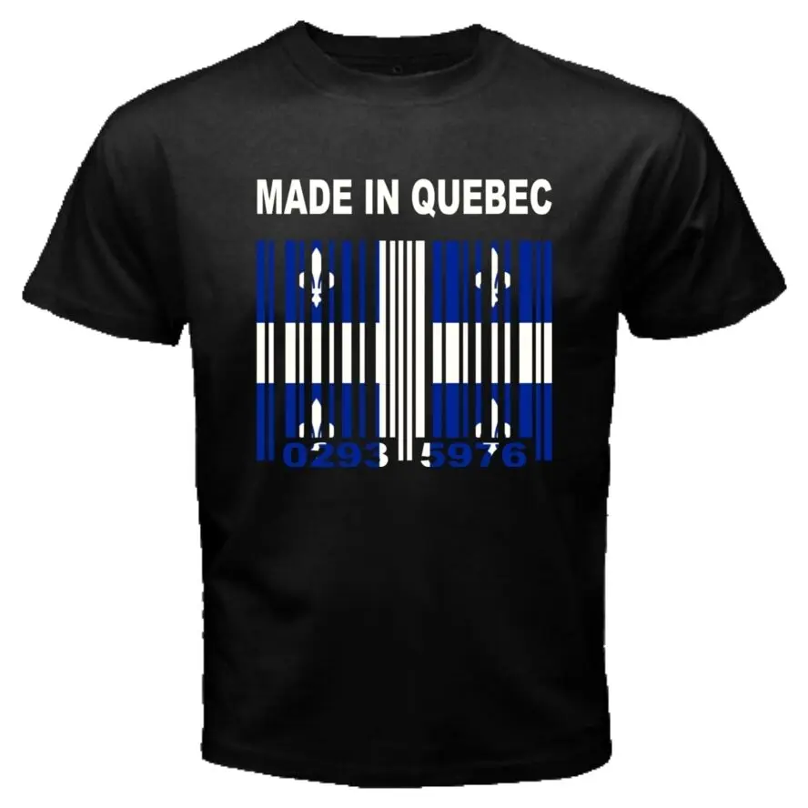 Футболка с номером штрих-кода сделанная в Квебек Quebecois Монреаль Канада. Летняя