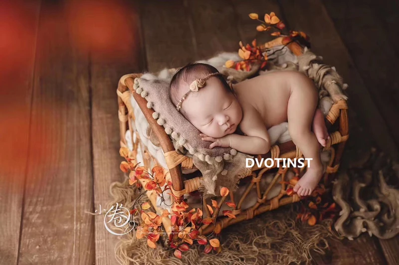 Dvotinst новорожденный реквизит для фотосъемки для малышей Ретро корзина из ротанга ручной работы ведро Fotografia аксессуары студийные фотосессии реквизит