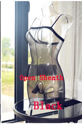 black open sheath Мужские обтягивающие колготки с открытой промежностью, колготки для геев, для взрослых, для мужчин, закрывают открытый пенис, облегающие чулки, носки, Экзотическая одежда - Цвет: black open sheath