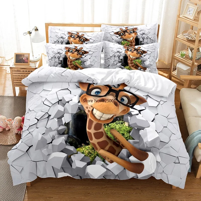 

The Playful Giraffe Wears Glasses Bedding Set Duvet Cover Set 3d Bedding Digital Printing Bed Linen Queen Size Bedding Set