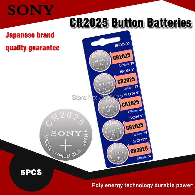 5 шт. литиевая батарея для SONY CR2025 CR 2025 ECR2025 DL2025 BR2025 KCR2025 L12 3 в | Электроника