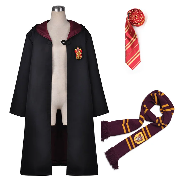 G Robe tie scarf Поттер Косплей костюмы робы накидка с галстуком шарф палочка очки Ravenclaw/Gryffindor/Hufflepuff/Слизерин Гермиона Рождественский подарок - Цвет: G Robe tie scarf